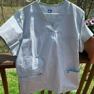 Adar Gray Unisex Scrub Top L/G
